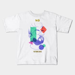 No Stress Positive Mental State Male Portrait Kids T-Shirt